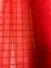 Glitter Net with Rhinestones - 60-inches Wide Red